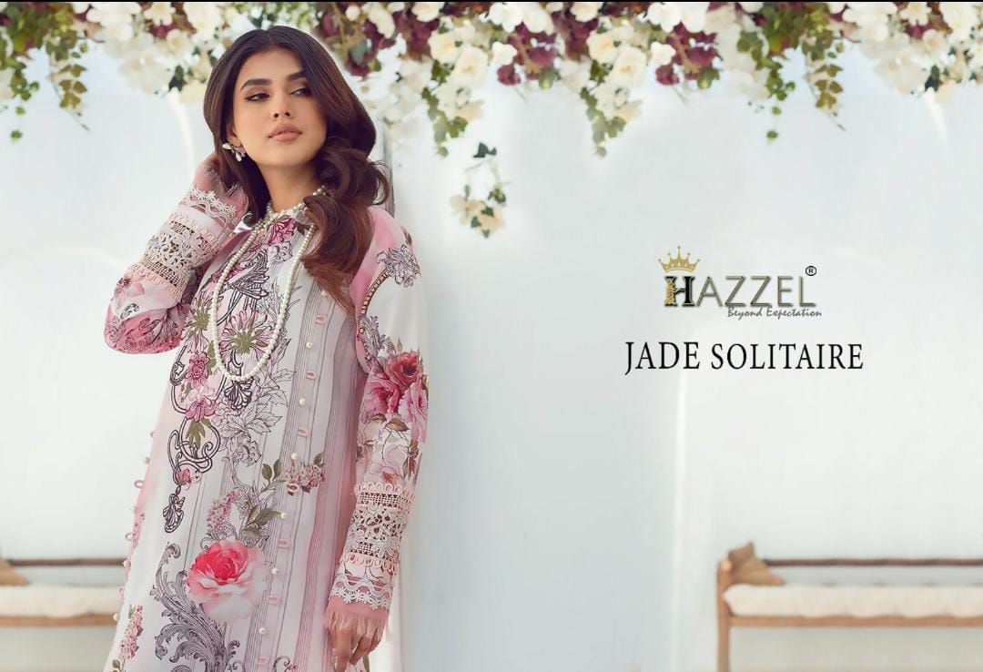 Hazzel Jade Solitaire Nx Cotton Pakistani Dress Material Catalog
